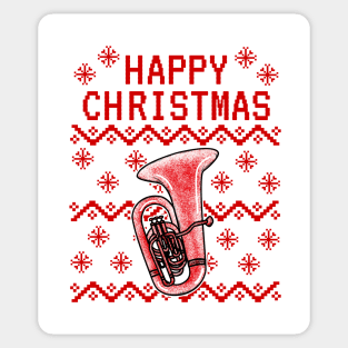 Tuba Ugly Christmas Tubaist Brass Teacher Musician Sticker